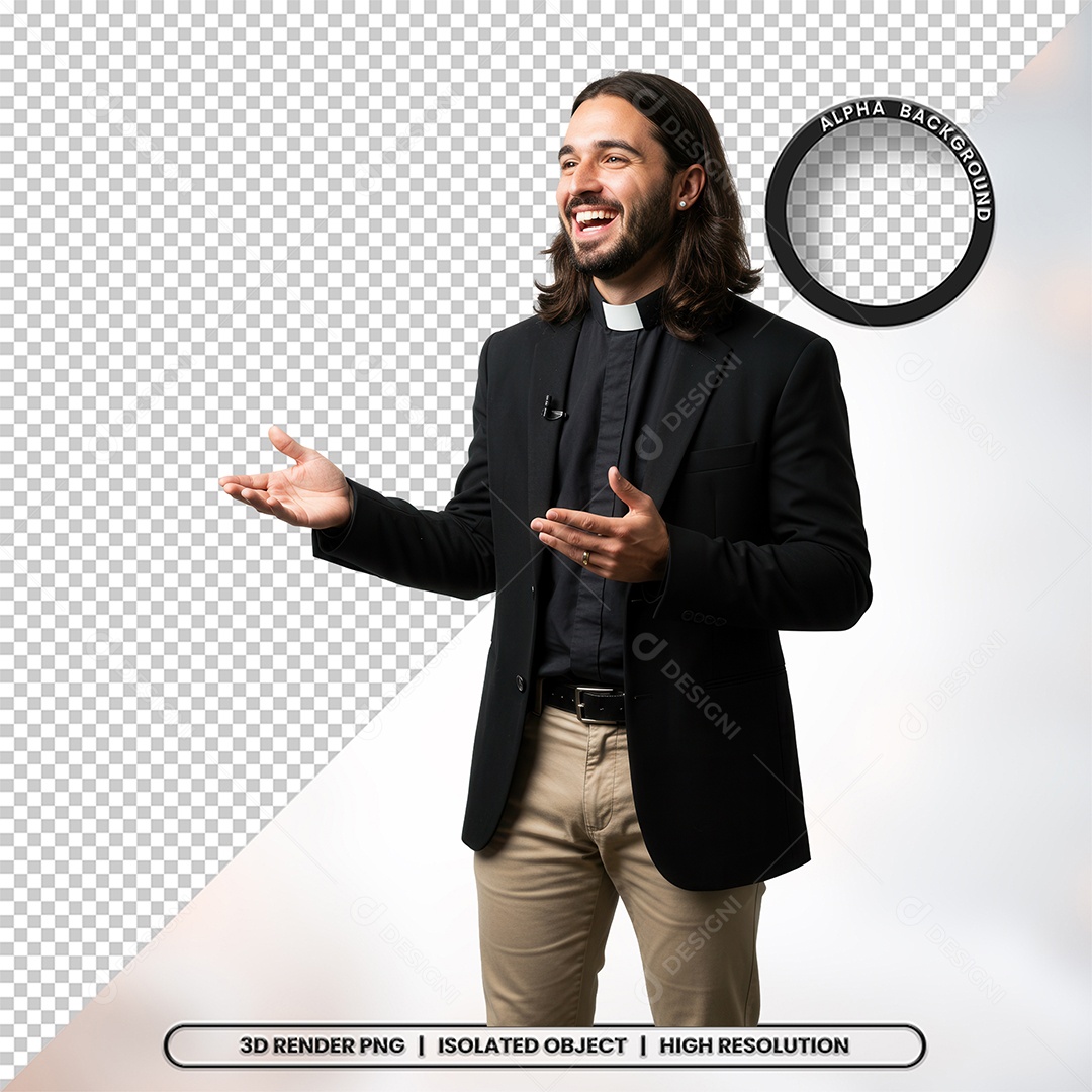 Personagem Pastora de Igreja Para Composição PSD