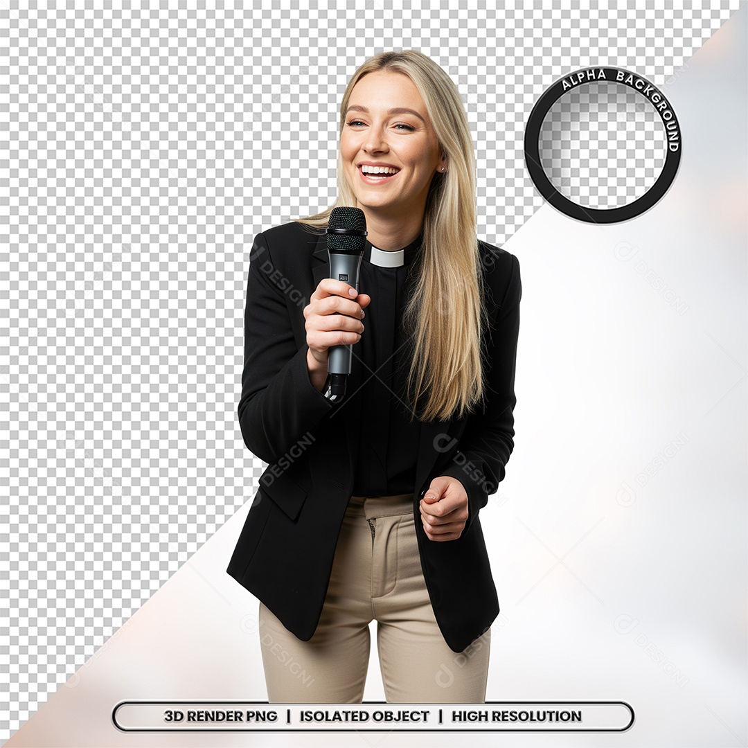 Personagem Pastora de Igreja Para Composição PSD