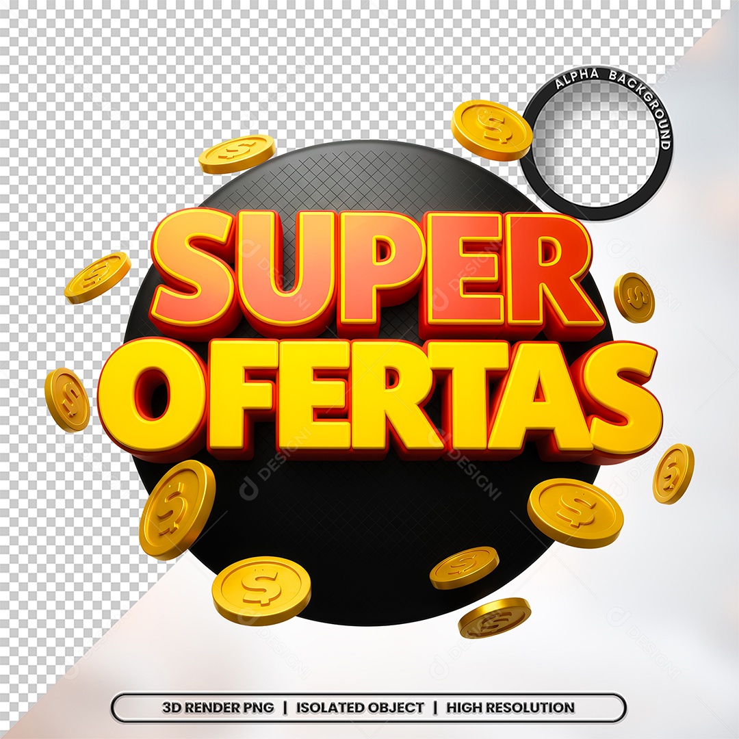 Super Ofertas Selo 3D Para Composição PSD