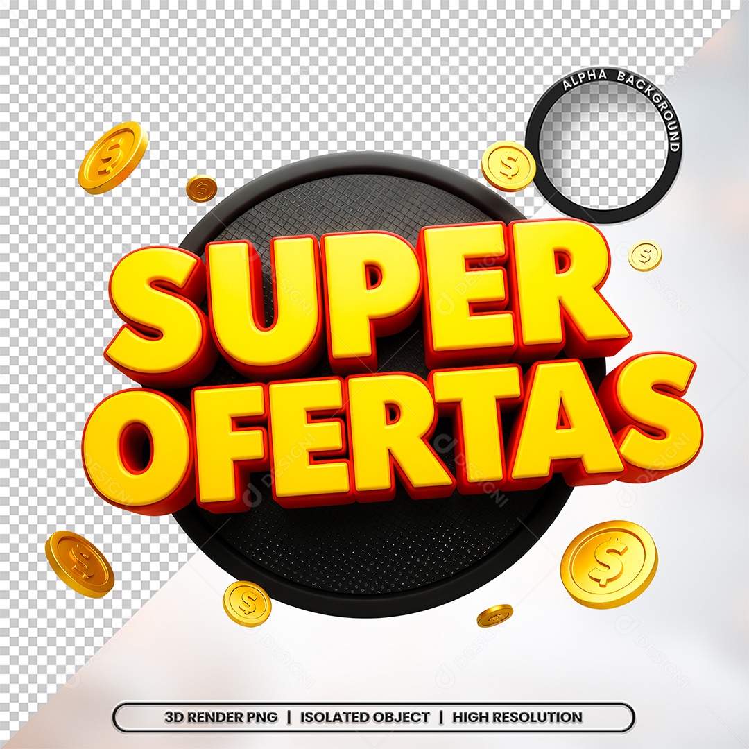 Super Ofertas Selo 3D Para Composição PSD