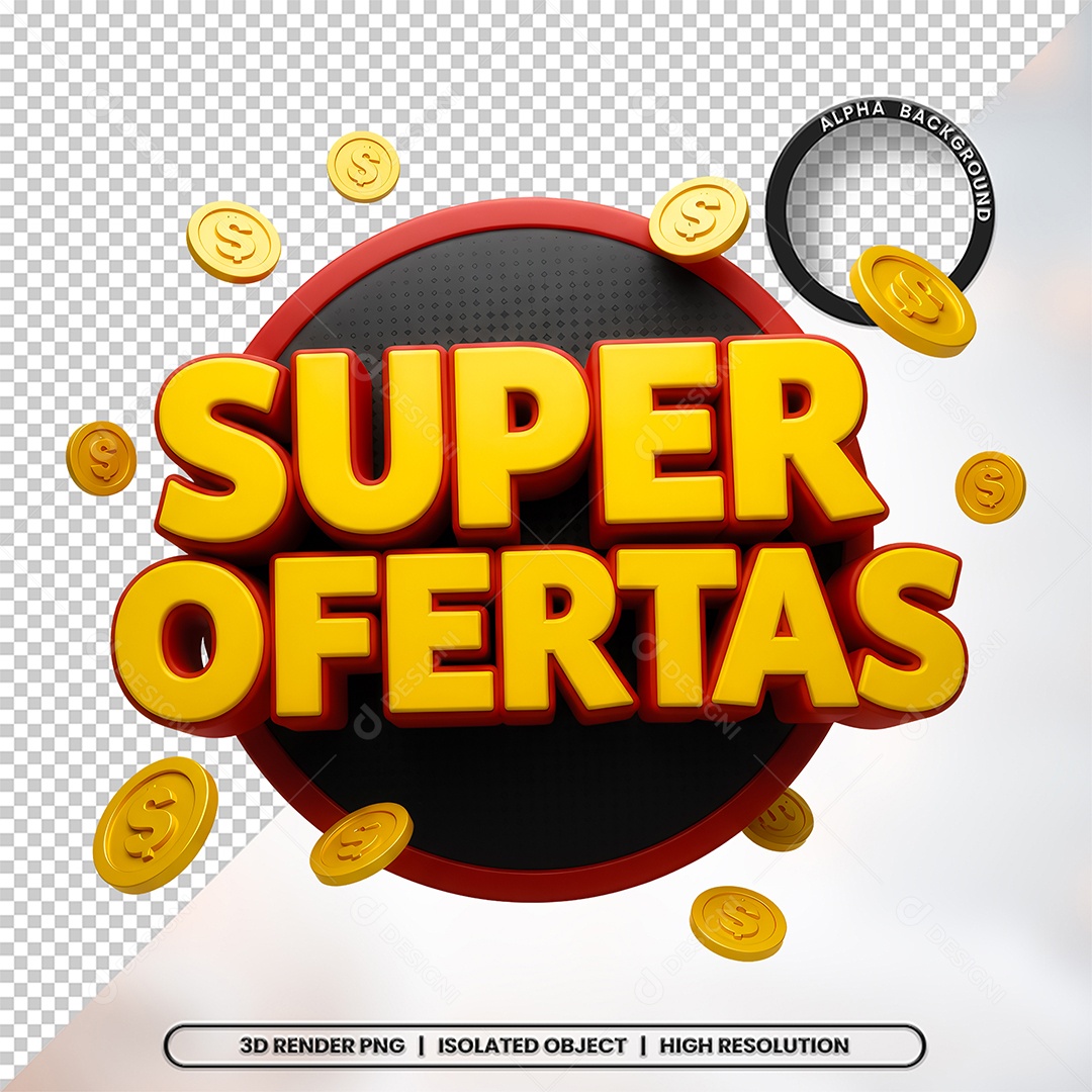 Super Ofertas Selo 3D Para Composição PSD