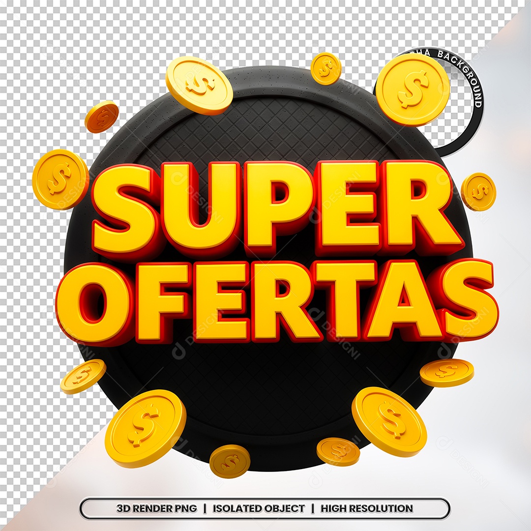 Super Ofertas Selo 3D Para Composição PSD
