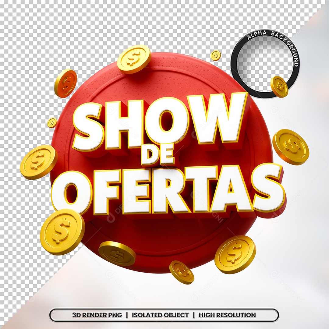 Show de Ofertas Selo 3D Para Composição PSD