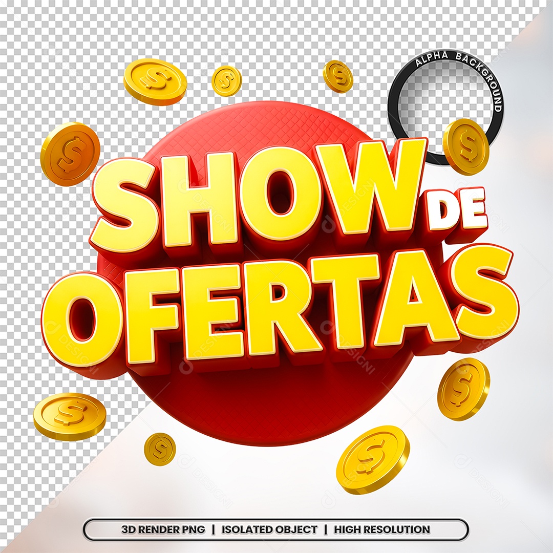 Show de Ofertas Selo 3D Para Composição PSD