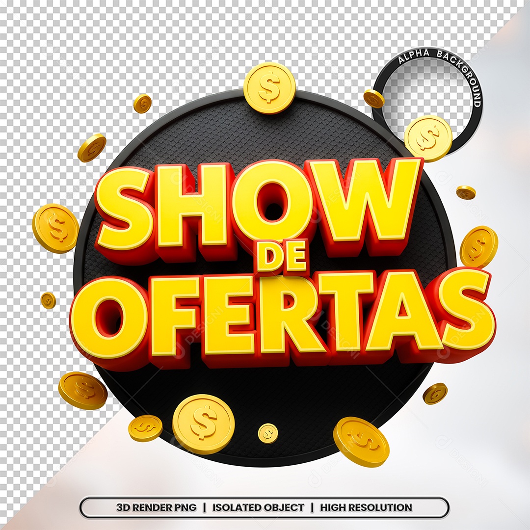 Show de Ofertas Selo 3D Para Composição PSD