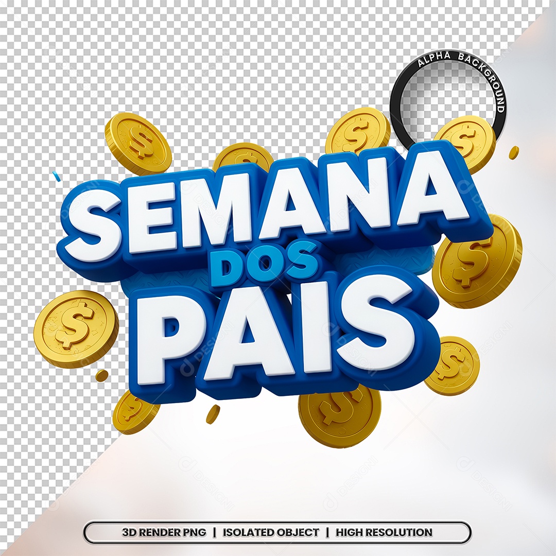 Semana Dos  Pais Ofertas Selo 3D Para Composição PSD