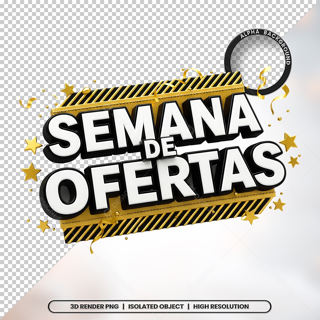 Semana de Ofertas Selo 3D Para Composição PSD