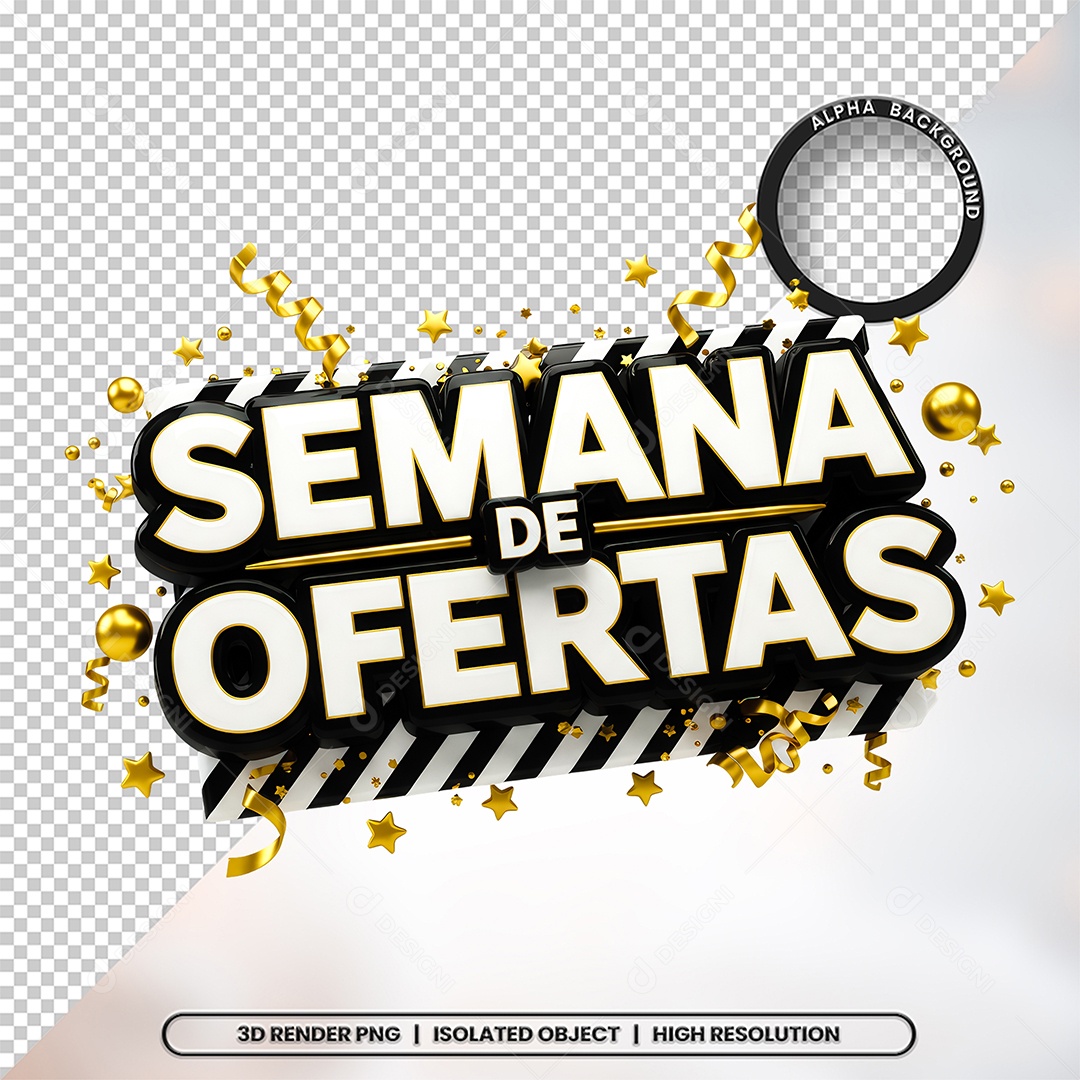 Semana de Ofertas Selo 3D Para Composição PSD