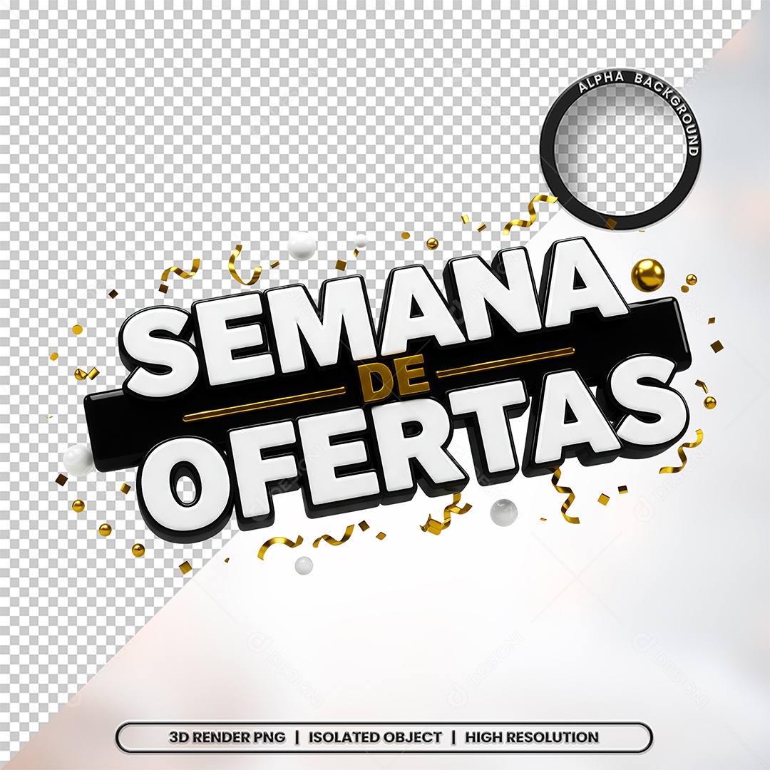 Semana de Ofertas Selo 3D Para Composição PSD