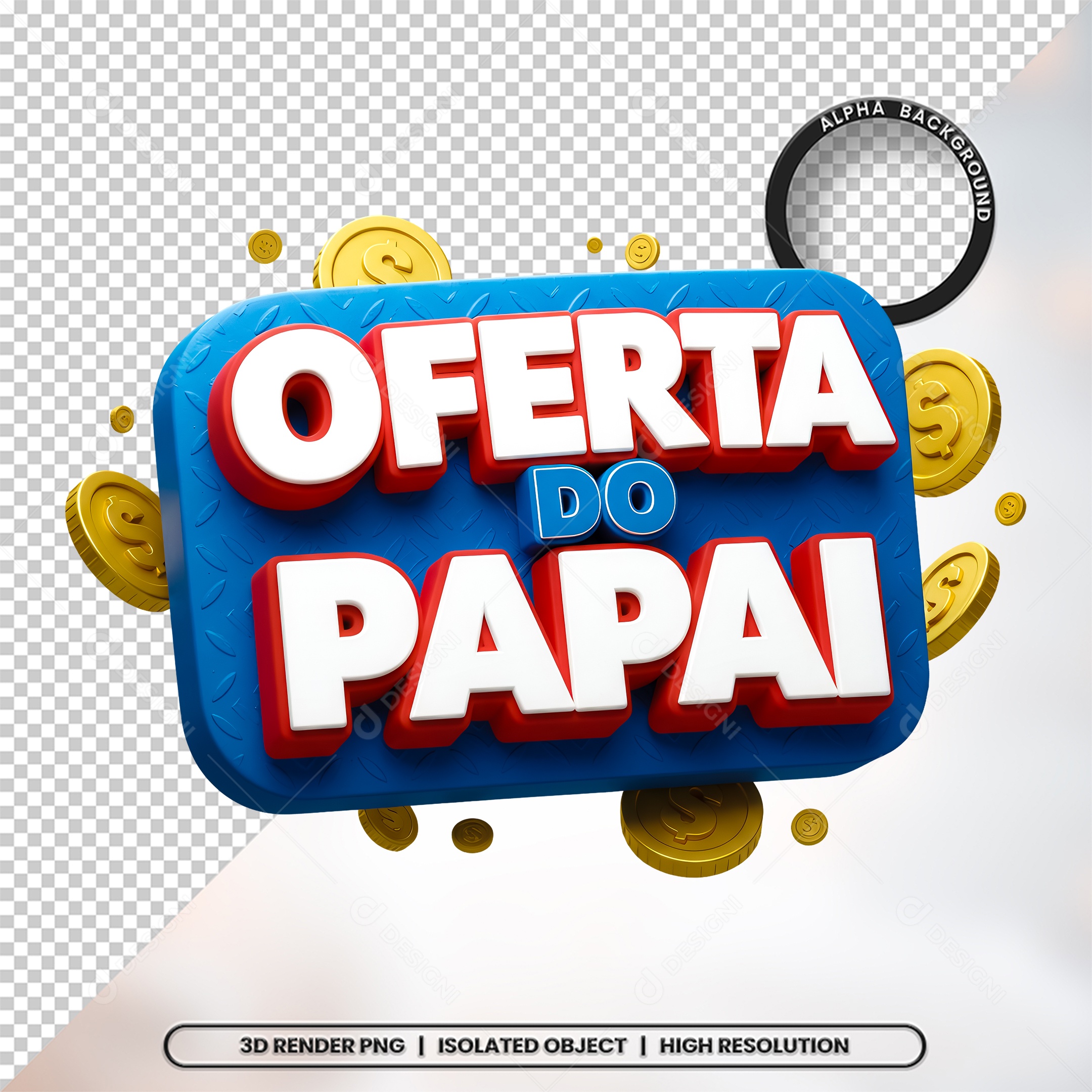 Oferta do Papai Selo 3D Para Composição PSD