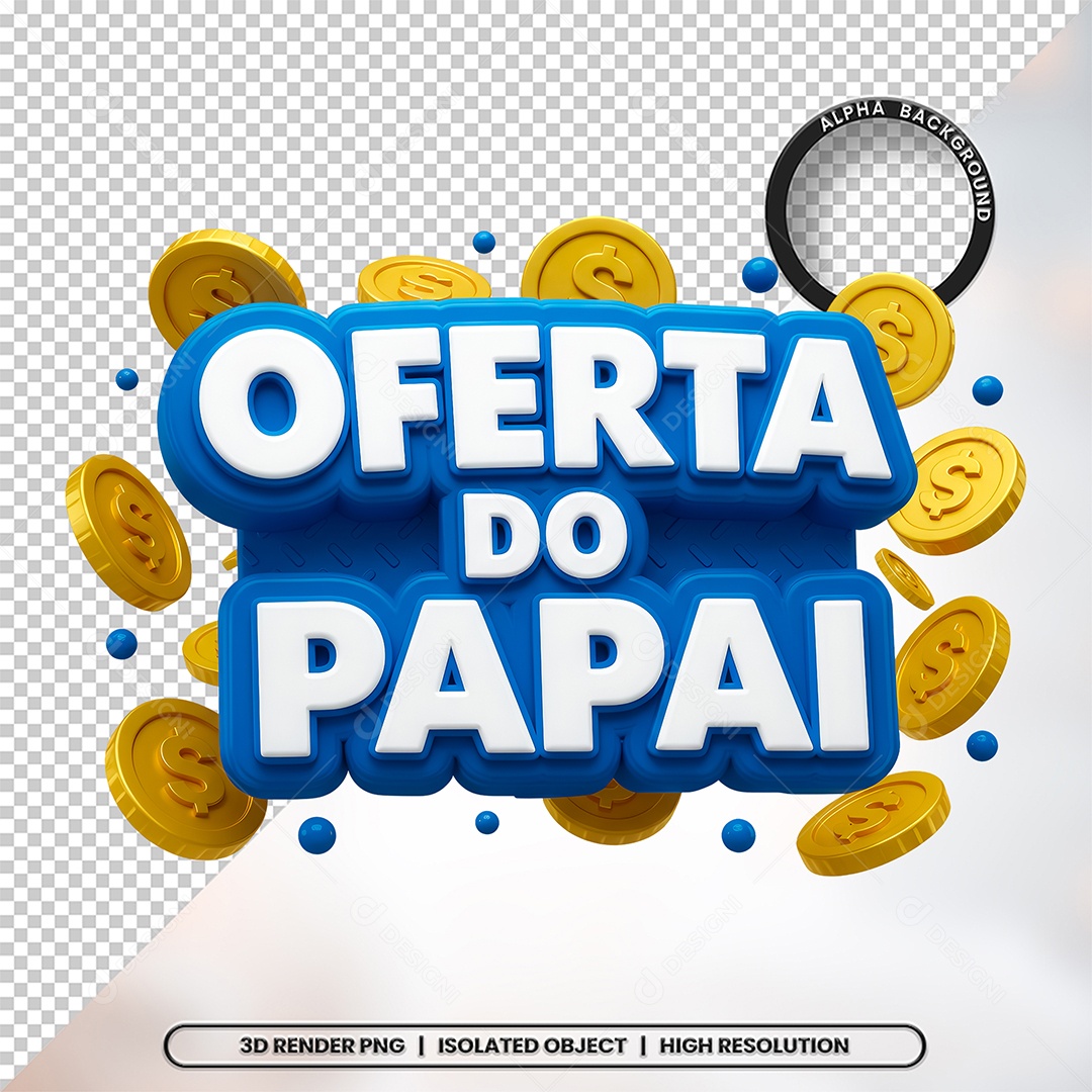 Oferta do Papai Selo 3D Para Composição PSD