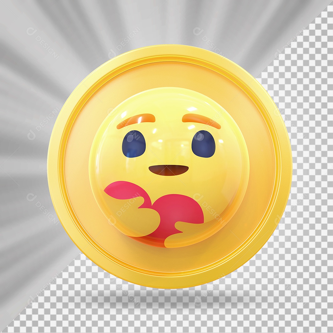 Elemento 3D Botão de Emoji Alegre Para Composição PSD