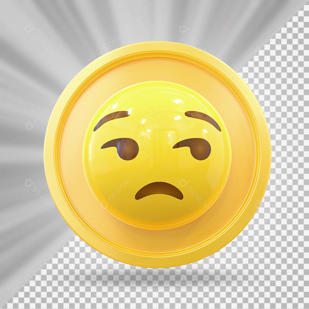 Elemento 3D Botão de Emoji Chateado Para Composição PSD