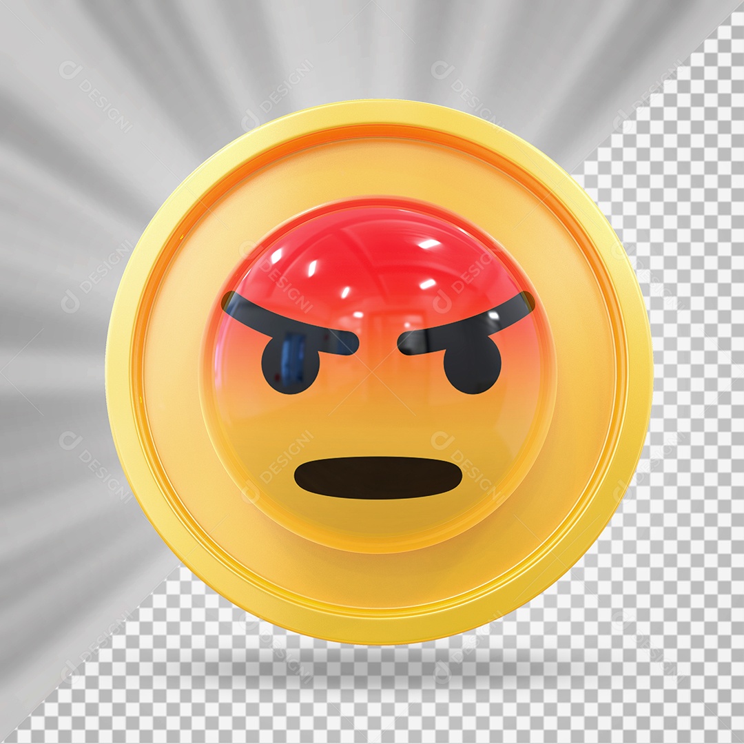 Elemento 3D Botão de Emoji Com Raiva Para Composição PSD