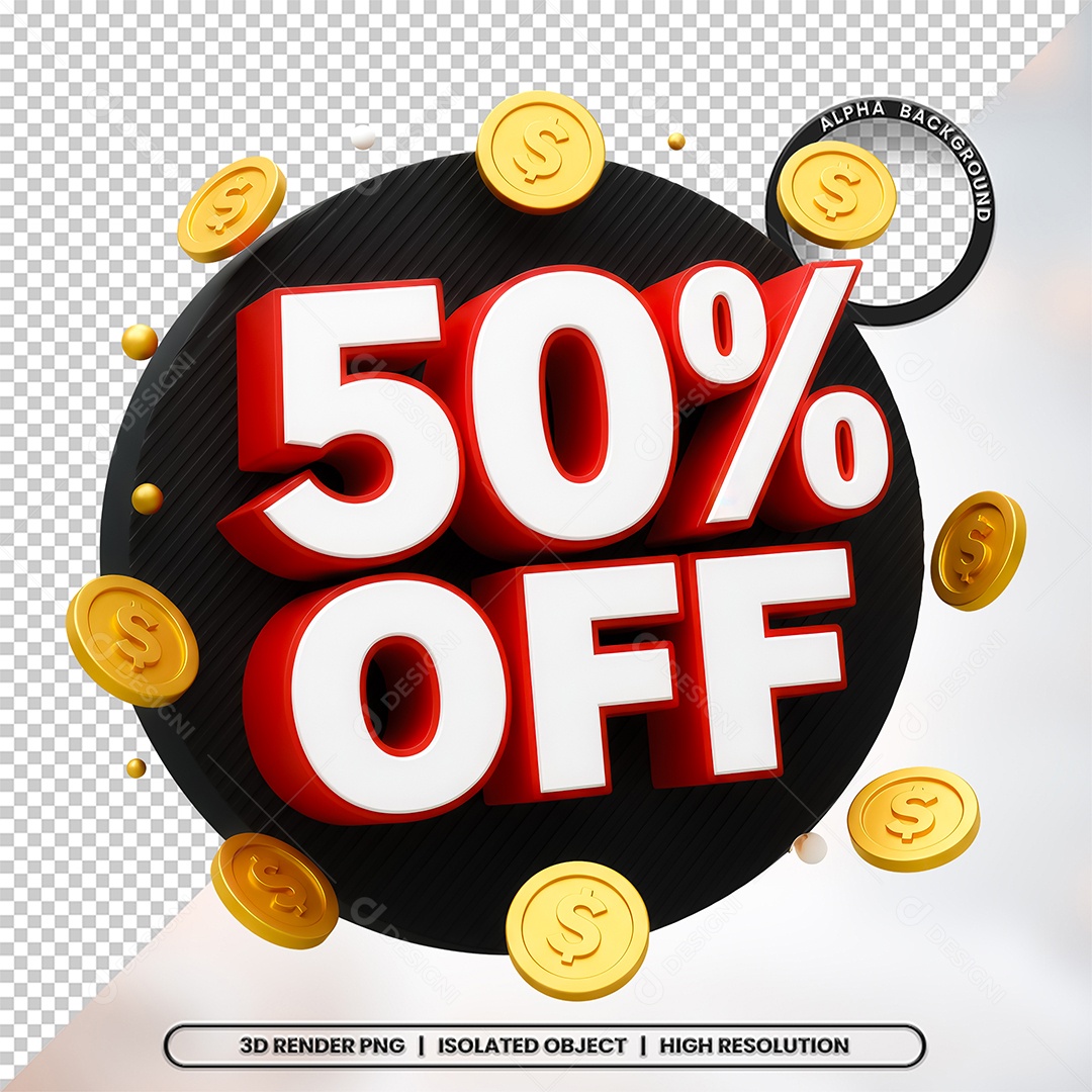 Elemento 3D 10% Off Para Composição PSD