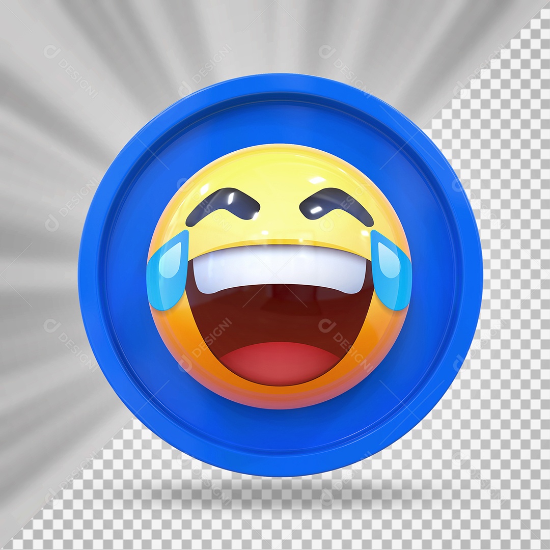 Elemento 3D Botão de Emoji Gargalhando Para Composição PSD