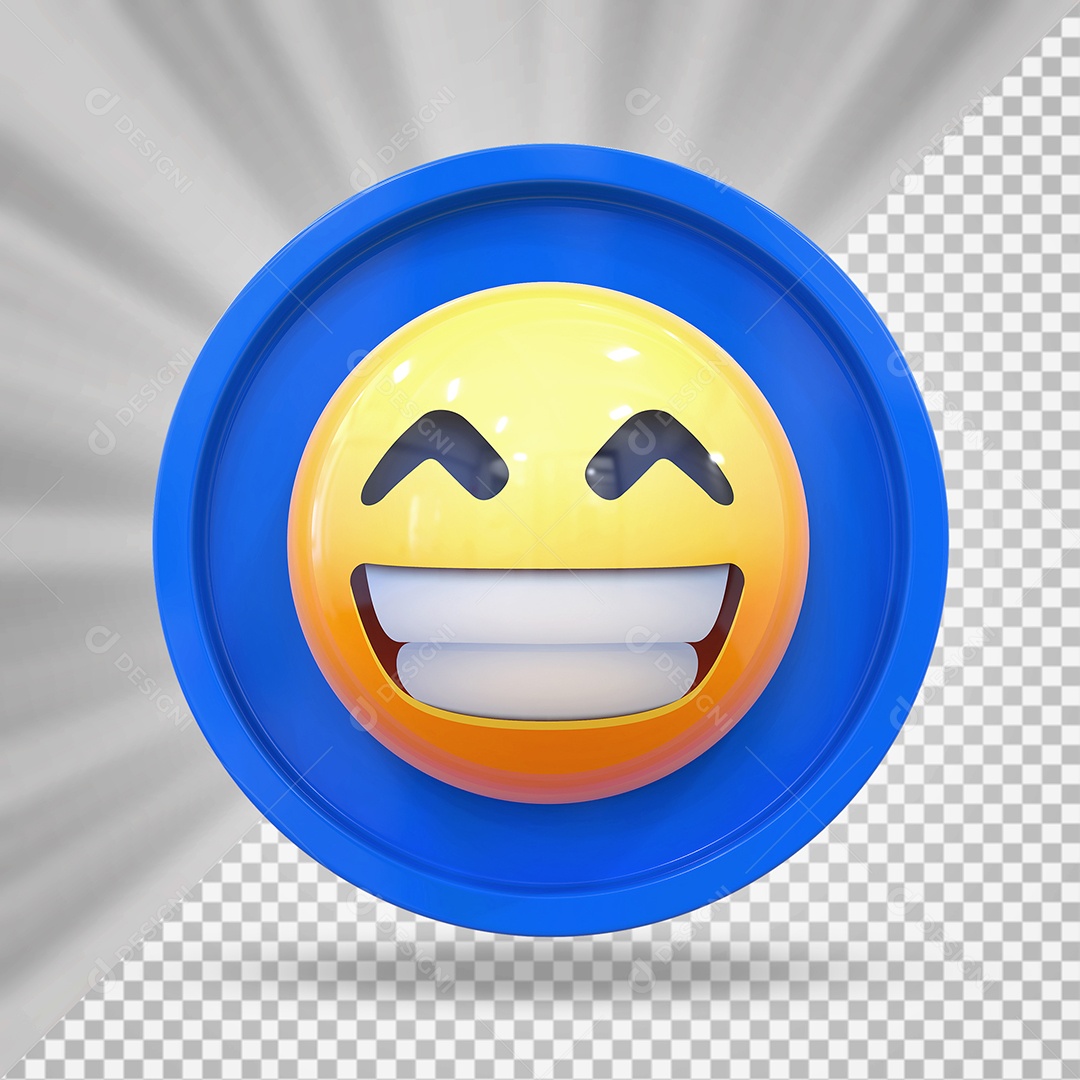 Elemento 3D Botão de Emoji Sorridente Para Composição PSD