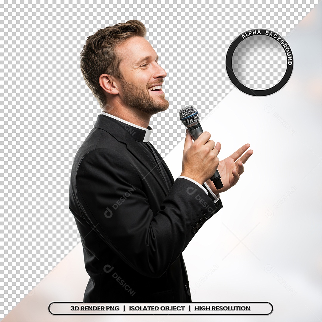 Personagem Pastor de Igreja Para Composição PSD