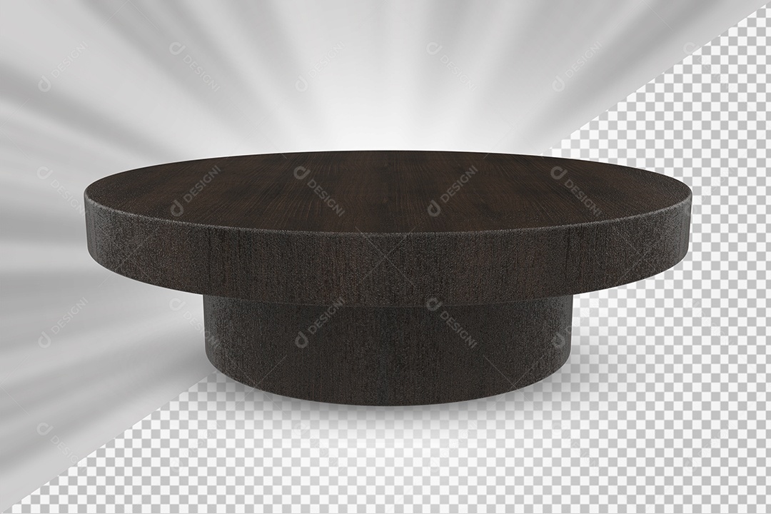 Elemento 3D Podium de Madeira Para Composição PSD