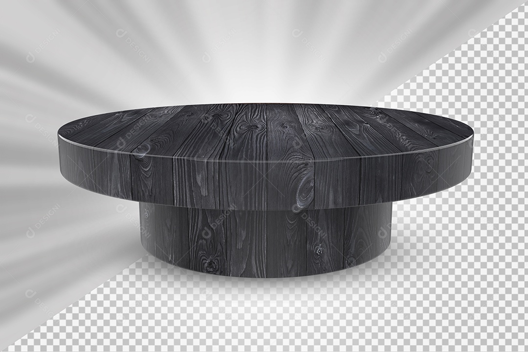 Elemento 3D Podium de Madeira Para Composição PSD