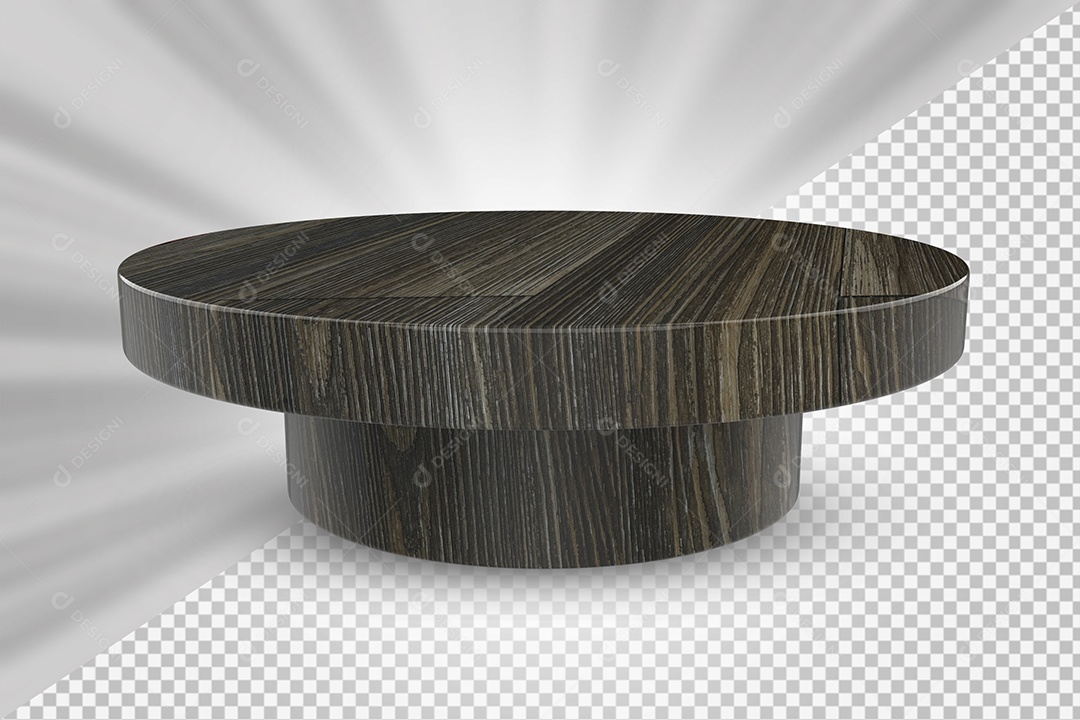 Elemento 3D Podium de Madeira Para Composição PSD