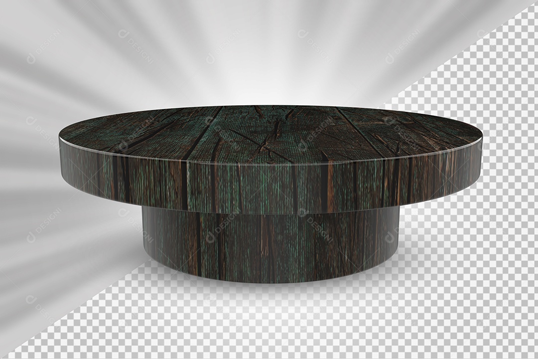 Elemento 3D Podium de Madeira Para Composição PSD