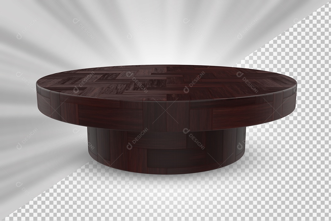 Elemento 3D Podium de Madeira Para Composição PSD