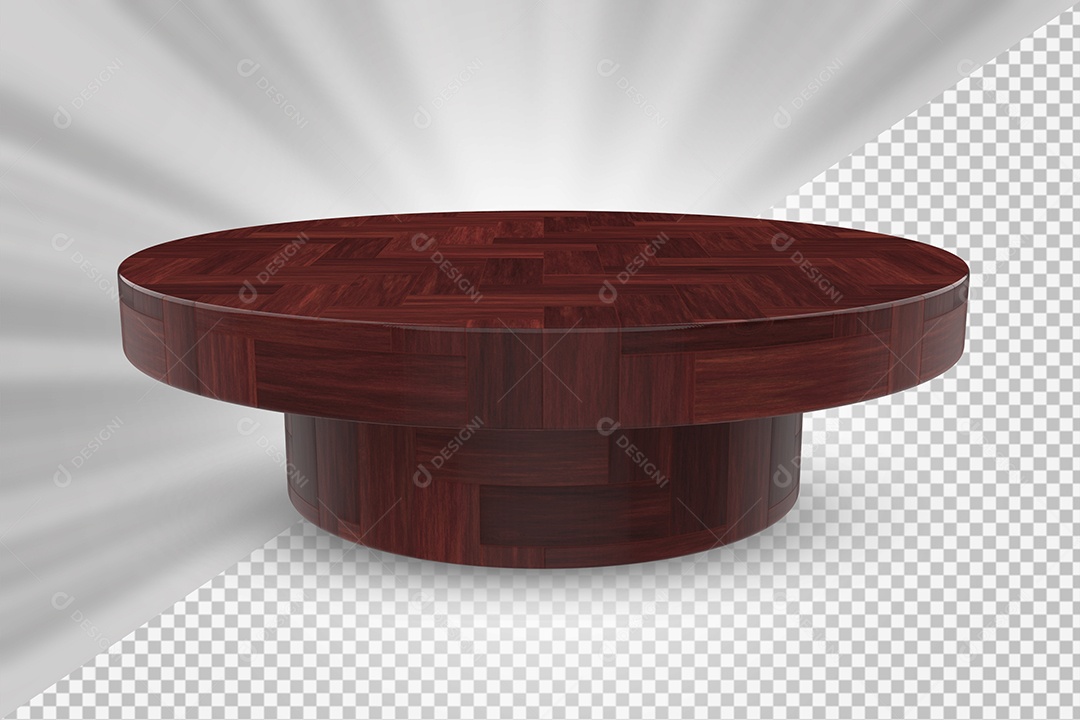 Elemento 3D Podium de Madeira Para Composição PSD