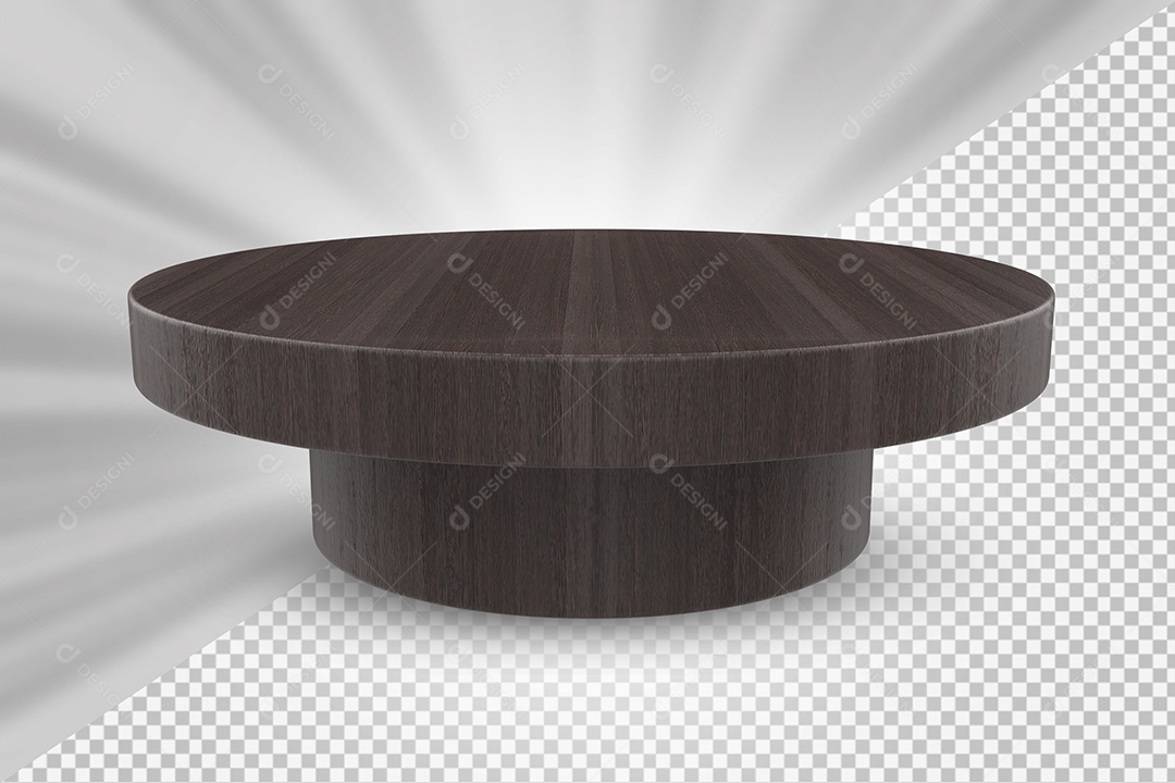 Elemento 3D Podium de Madeira Para Composição PSD