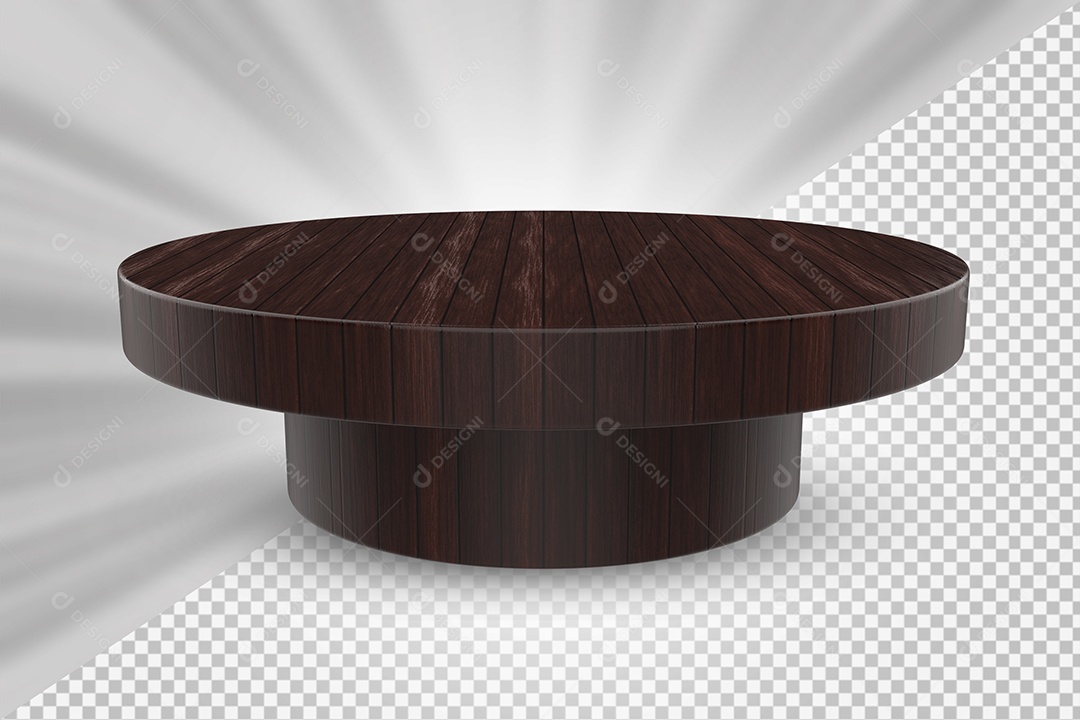 Elemento 3D Podium de Madeira Para Composição PSD