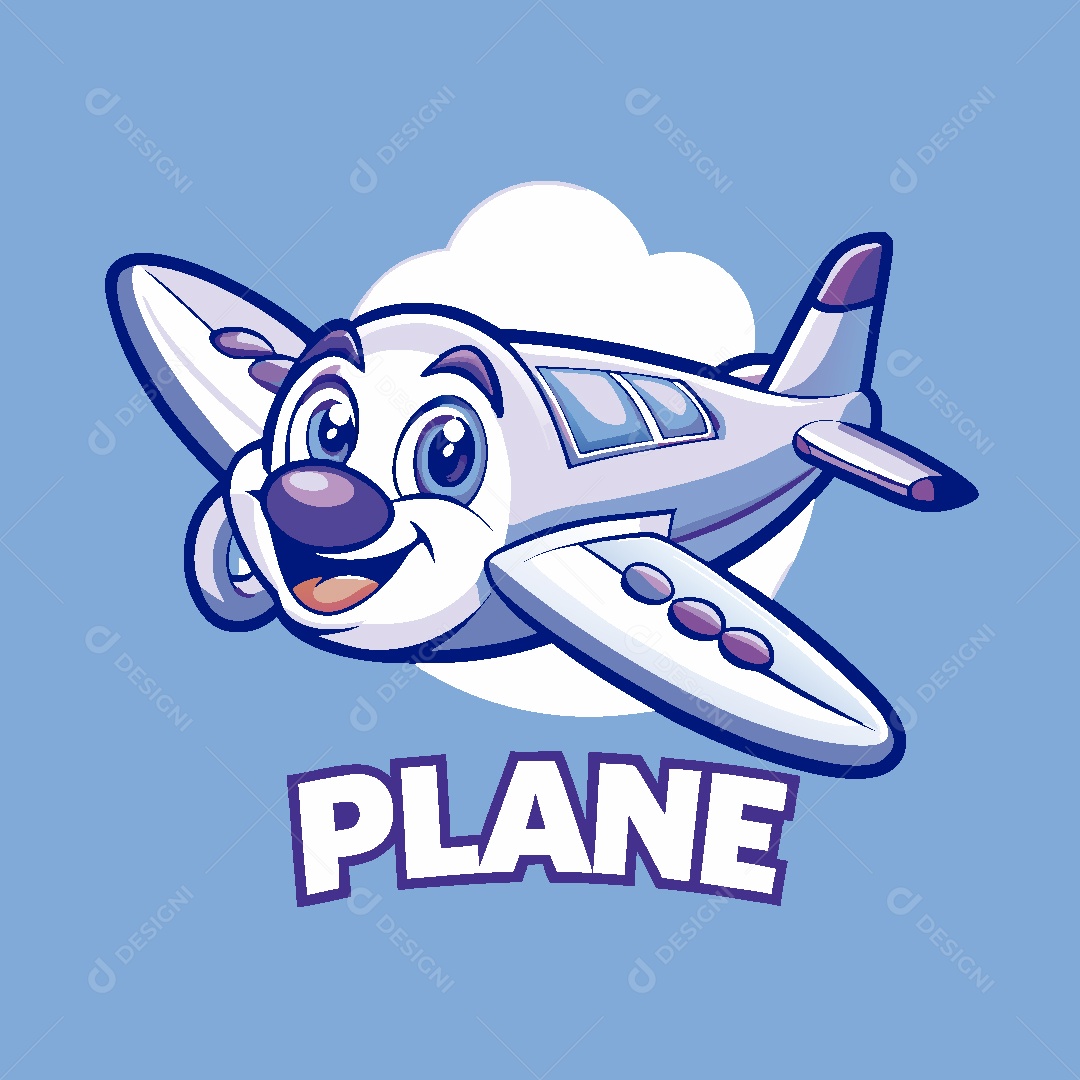Mascote de Avião Ilustração Vetor EPS