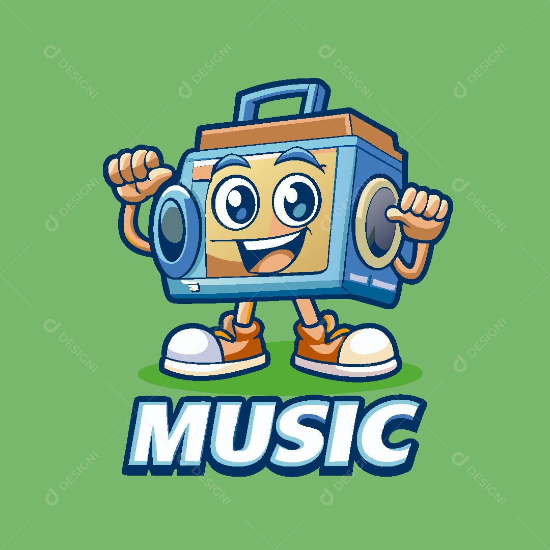 Mascote de Musica Ilustração Vetor EPS