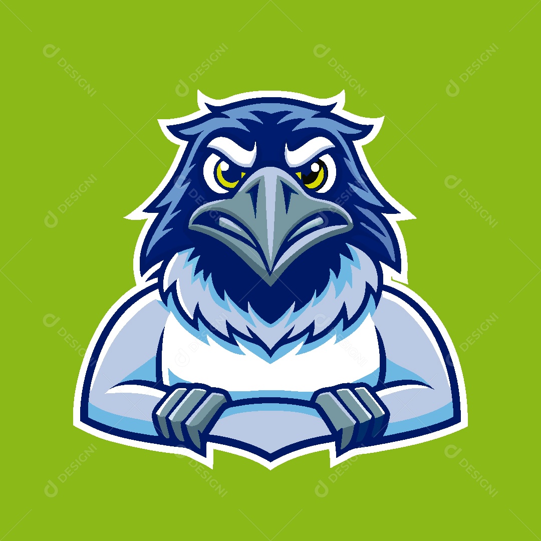 Mascote Pássaro Ilustração Vetor EPS