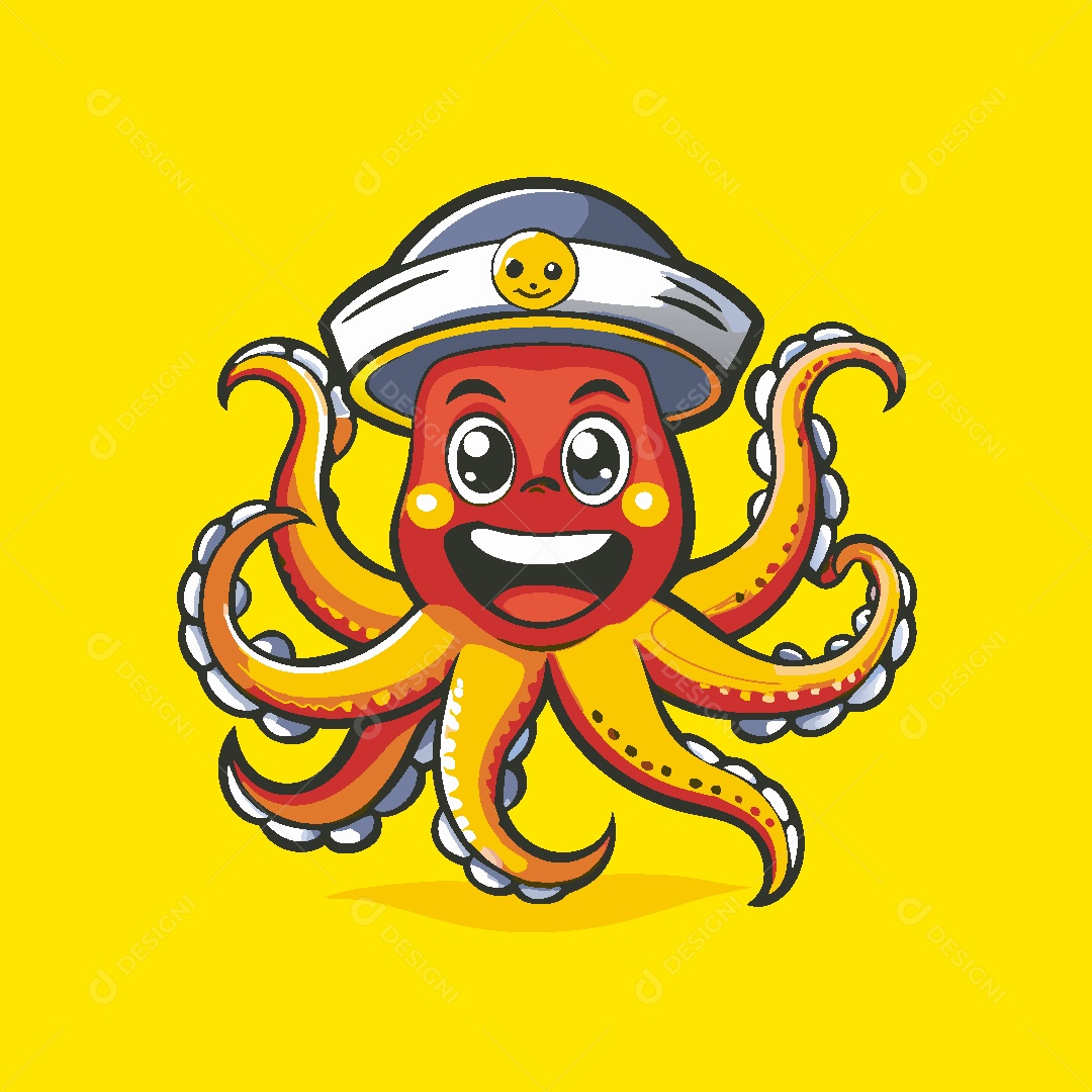 Mascote Polvo Ilustração Vetor EPS