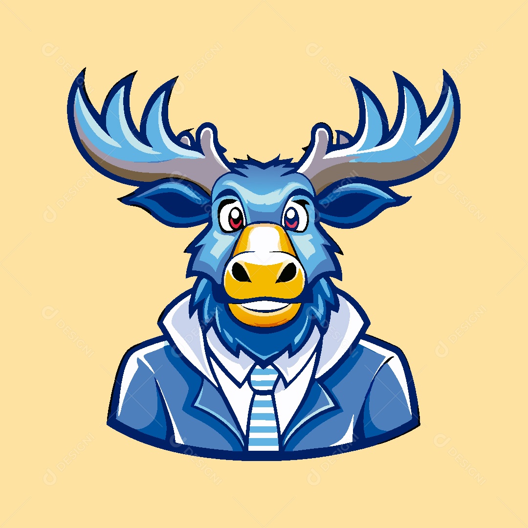 Mascote Alce Ilustração Vetor EPS