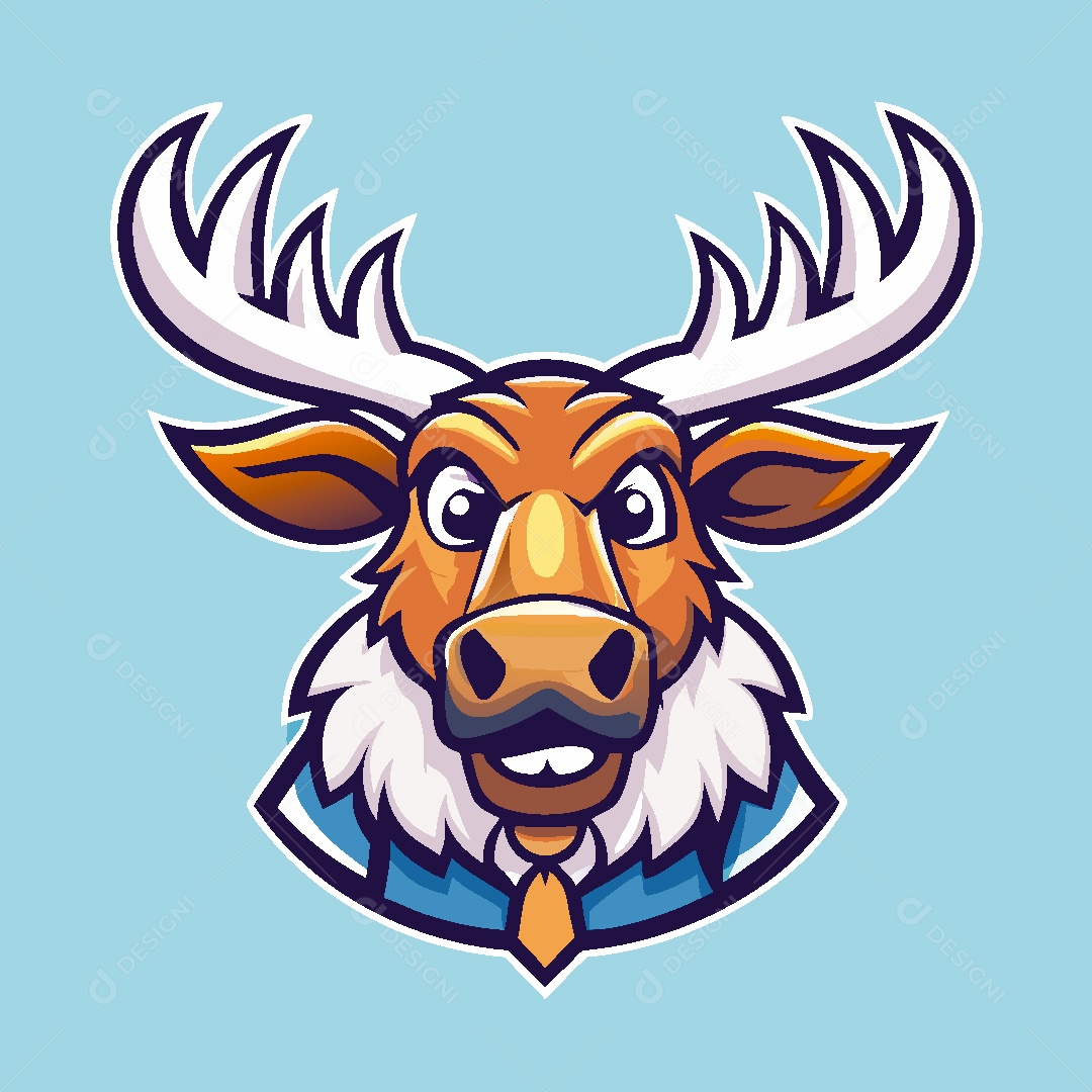 Mascote Alce Ilustração Vetor EPS