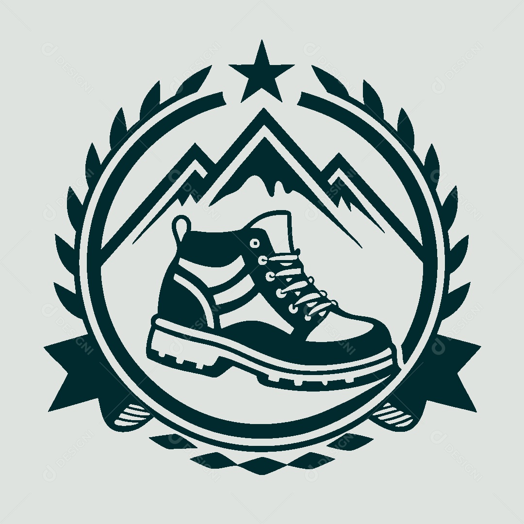 Modelo de Logo de Bota de Caminhada Vetor EPS