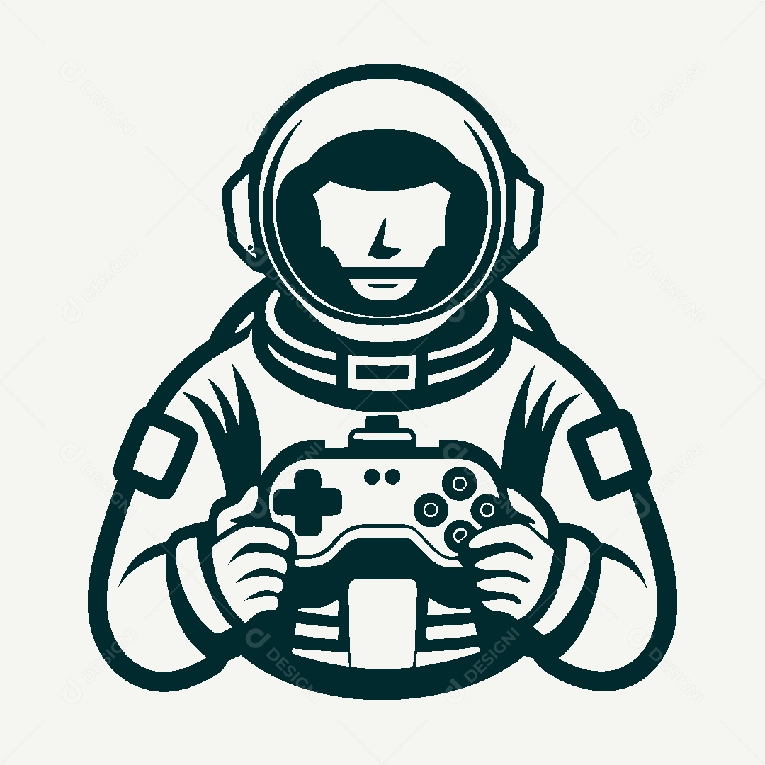 Modelo de Logo de Astronauta Vetor EPS