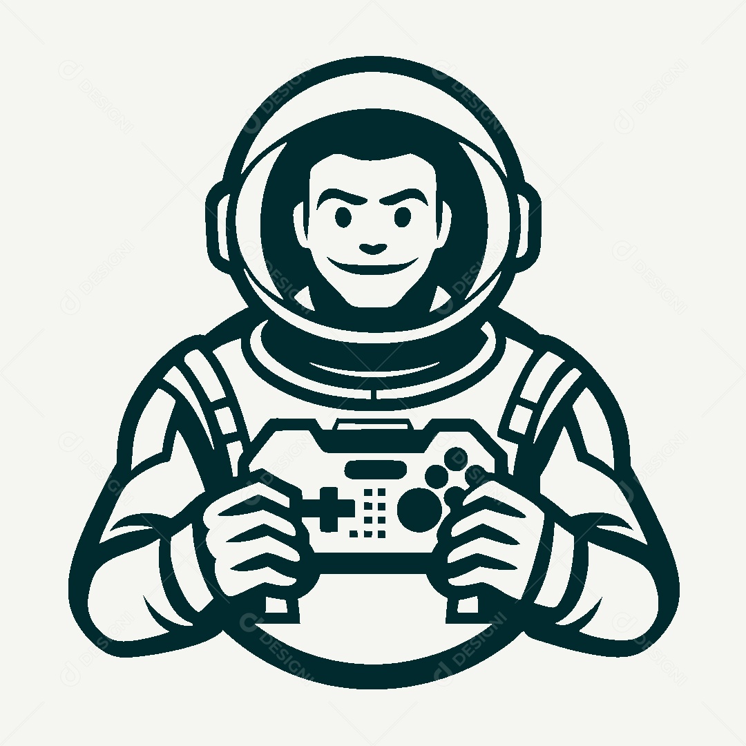 Modelo de Logo de Astronauta Vetor EPS