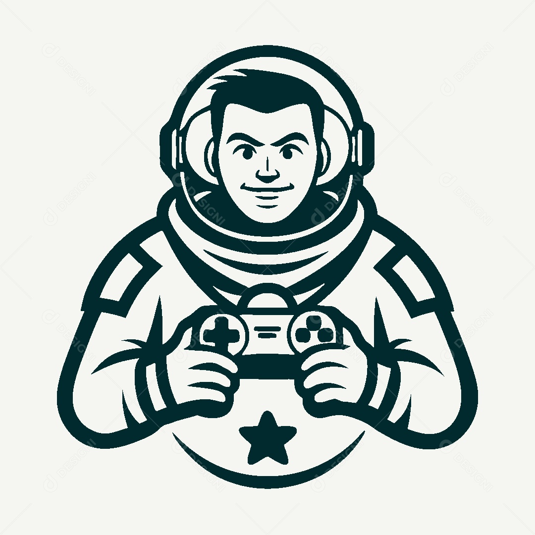 Modelo de Logo de Astronauta Vetor EPS