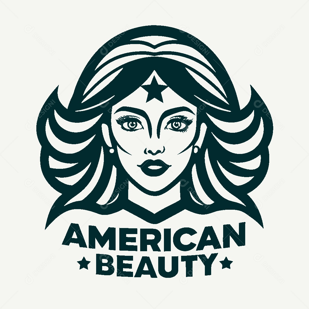 Modelo de Logo de Mulher Americana Vetor EPS