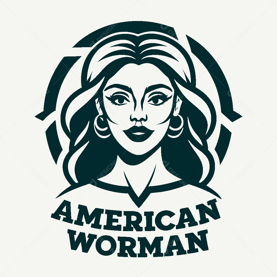 Modelo de Logo de Mulher Americana Vetor EPS