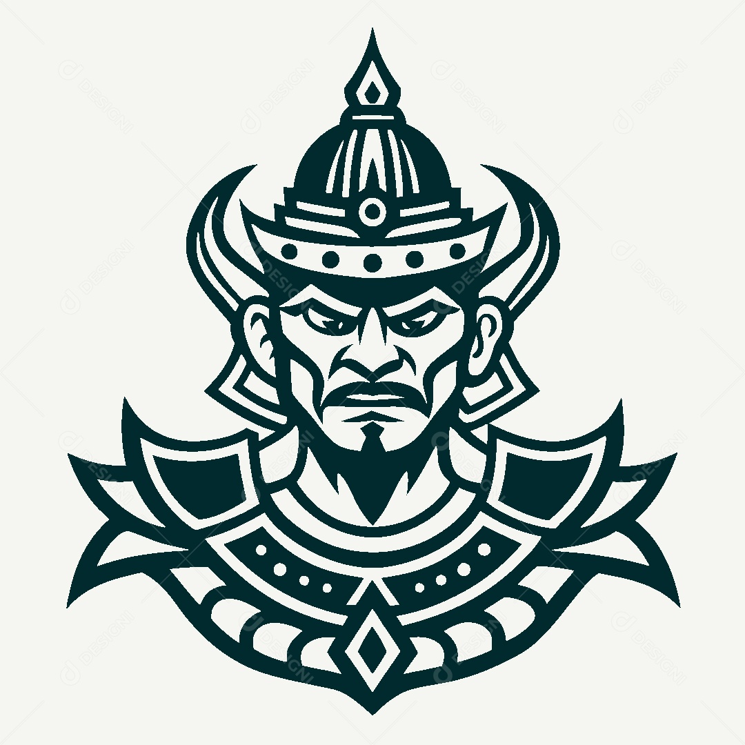 Modelo de Logo Rei Guerreiro Tailandês Vetor EPS