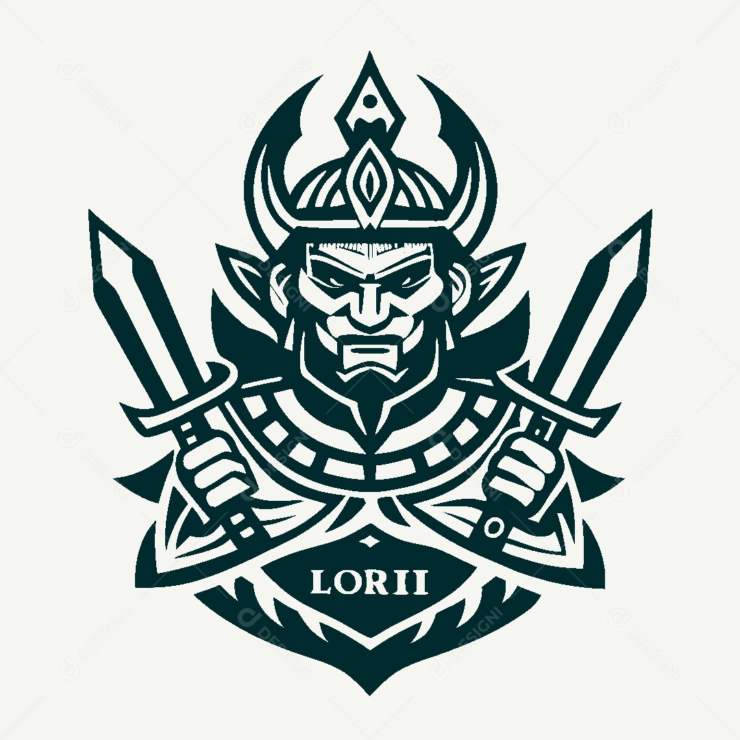 Modelo de Logo Rei Guerreiro Tailandês Vetor EPS