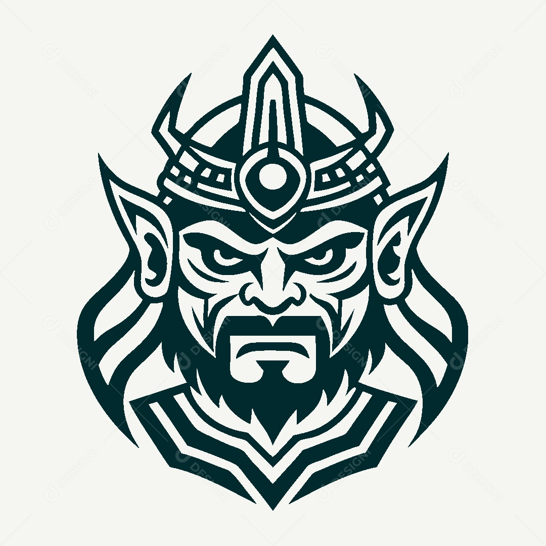 Modelo de Logo Rei Guerreiro Tailandês Vetor EPS