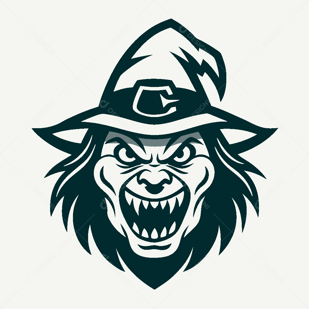 Modelo de Logotipo de Bruxa Vetor EPS