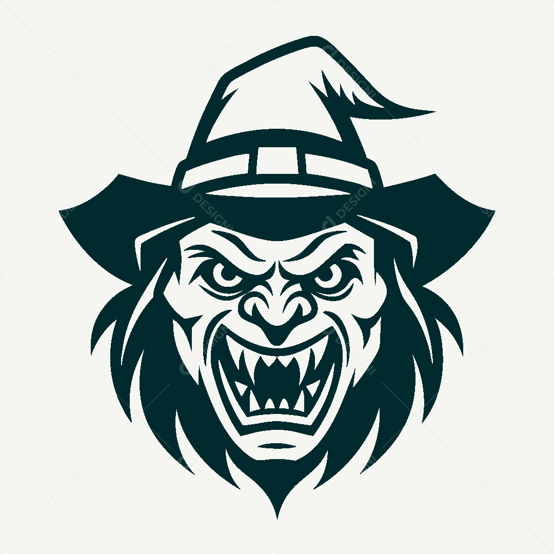 Modelo de Logotipo de Bruxa Vetor EPS