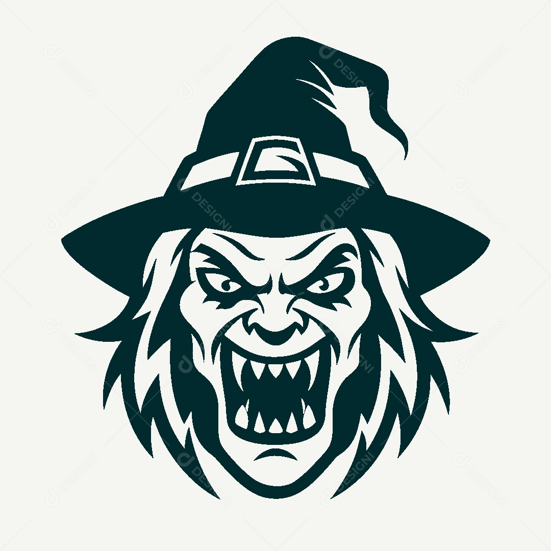 Modelo de Logotipo de Bruxa Vetor EPS