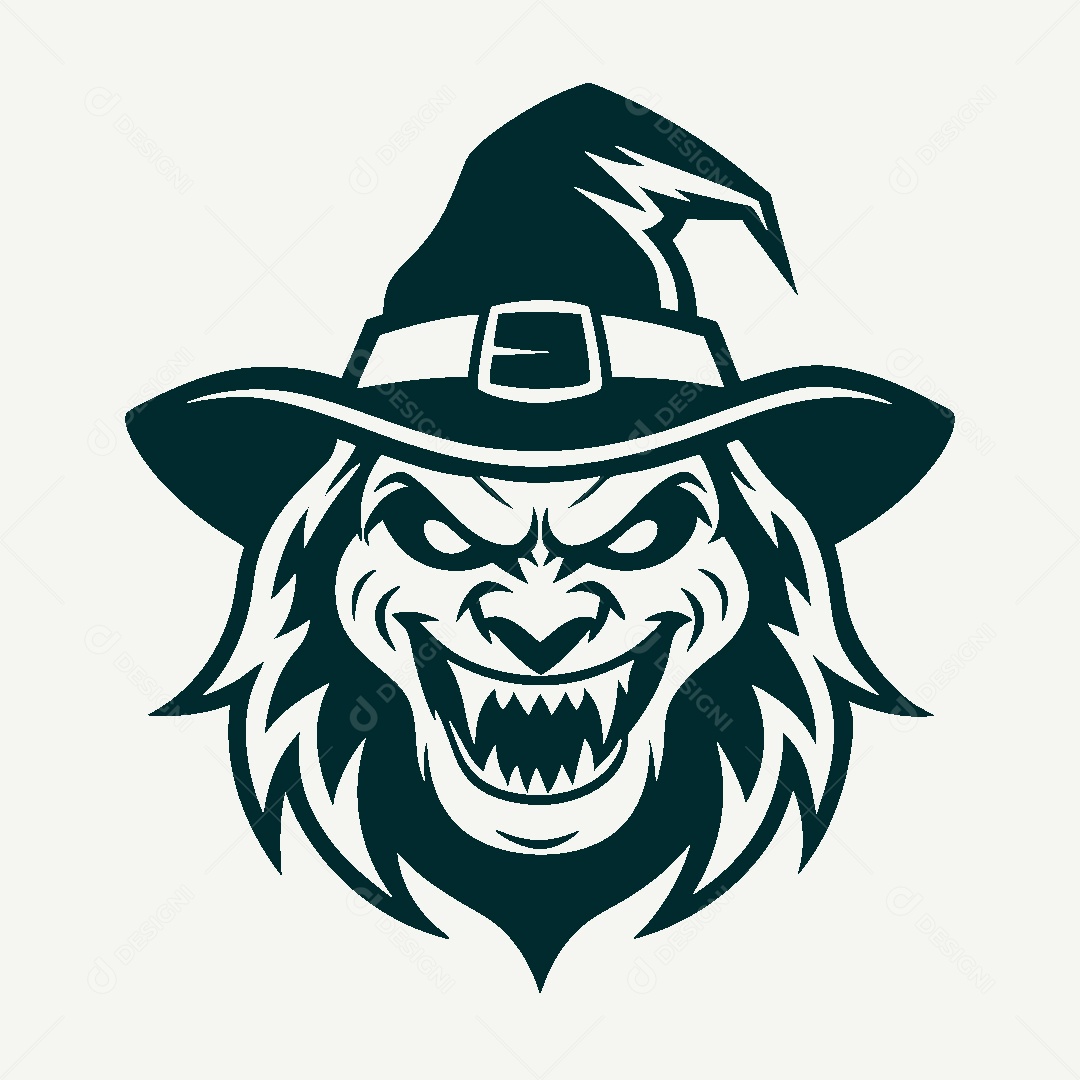 Modelo de Logotipo de Bruxa Vetor EPS