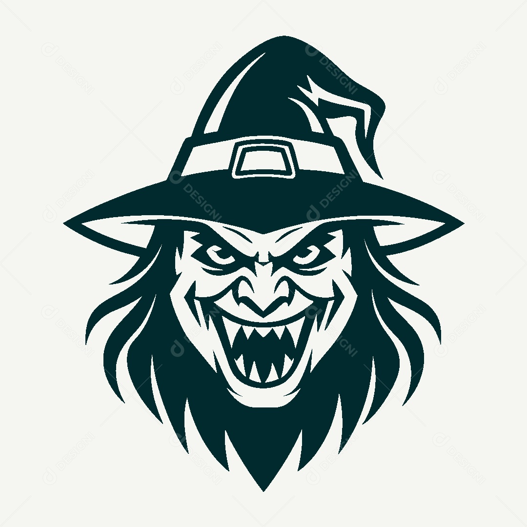 Modelo de Logotipo de Bruxa Vetor EPS